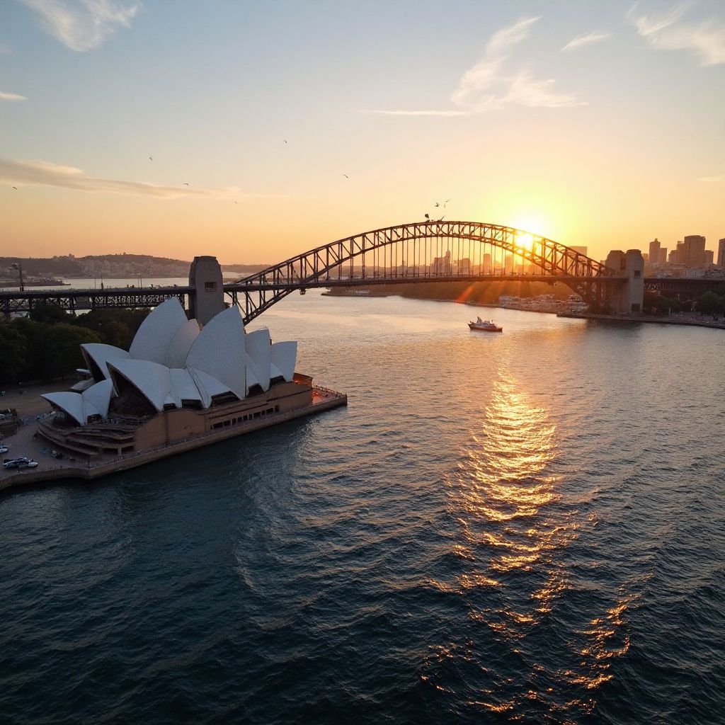 Sydney Harbour with Opera House and Bridge